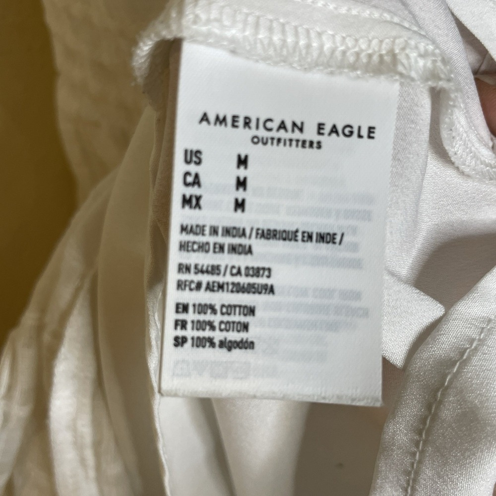 American Eagle White Babydoll Mini Dress Strappy Open‎ Back Size Large NWT - Picture 10 of 11